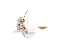 HYHDDM Applique da parete moderna a LED con astronauta in stile cartone animato - Lampada testiera rotonda vetro for camera letto, cameretta dei bambini, scale e soggiorno (dimmerabile 3 colori)