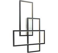 HYHDDM Applique da parete moderna a LED dimmerabile - Lampada da soffitto in alluminio nero | Dimmerazione continua con telecomando(Black+warmlight,67 * 47cm)