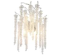 HYHDDM Applique da Parete Moderna in Cristallo Argentato con Design a Foglia Ispirato alla Natura | Lampadine G9, Struttura in Alluminio, for Soggiorno, Camera da Letto, Sala da Pranzo