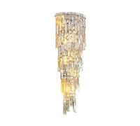 HYHDDM Applique da Parete Moderna in Cristallo for Camino - Oro/Cromo con K9 | Lampada a LED certificata UL Camera Letto, Soggiorno e Hotel(Gold,76CM)