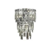 HYHDDM Applique da Parete Moderna in Cristallo for Camino - Oro/Cromo con K9 | Lampada a LED certificata UL Camera Letto, Soggiorno e Hotel(Chrome,28CM)