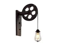 HYHDDM Applique Industriale - Lampada da Parete in Ferro con carrucola di Sollevamento retrò Vintage Metallo Regolabile for Cucina, Bar, Ristorante e Loft(K)