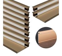 HYHDDM Confezione da 10 Profili for battiscopa in Alluminio 3, Piedi, Altezza 8 cm, Colore Oro, con connettori Illuminazione Cucina e Home Theater(Gold)