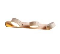 HYHDDM Lampada da Parete for Bagno in Pietra Naturale - Applique Stile Fattoria Nera a 4 luci con paralumi travertino, Illuminazione LED Girevole sopra Lo Specchio(Natural,3 Lights)