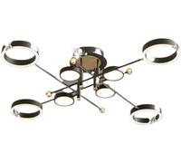 HYHDDM Lampada da soffitto rettangolare a LED in cristallo dorato a 12 teste - Lampada da soggiorno moderna in stile nordico for sala da pranzo (LED integrato)(Black)