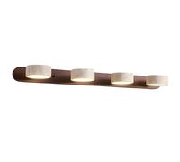 HYHDDM Lampada da toeletta in Legno di Fattoria con travertino Giallo - Applique Parete a LED Girevole 2/3/4 luci for Specchio Bagno, Illuminazione Calda Stile Nordico(Brown,2 Lights)
