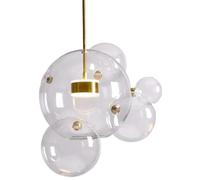 HYHDDM Lampadario a sfera a bolle nordico - Lampadario a LED in vetro soffiato a mano - Lampadario molecolare ad altezza regolabile for bar, galleria(1 lamp and 1 ball (round te))