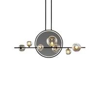 HYHDDM Lampadario a sospensione a 7 luci - Lampadario a sfera in vetro da 39,4x28,7 pollici, filo regolabile for soggiorno, camera da letto, sala da pranzo(100x73cm)