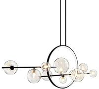 HYHDDM Lampadario a sospensione a 7 luci - Lampadario a sfera in vetro da 39,4x28,7 pollici, filo regolabile for soggiorno, camera da letto, sala da pranzo(145x83cm)