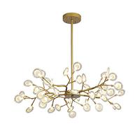 HYHDDM Lampadario Firefly Sputnik a 45 luci - Pendente a forma di ramo con LED dorati - Altezza regolabile con paralumi in vetro opaco for camera da letto(A,30 light)