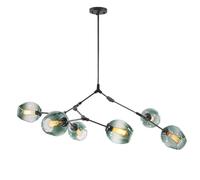 HYHDDM Lampadario molecolare regolabile a 8 luci - Pendente in vetro a bolle - Lampada da soffitto girevole a 360° for soggiorno, sala da pranzo(Blue Lampshade,3 Light)