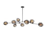 HYHDDM Lampadario molecolare regolabile a 8 luci - Pendente in vetro a bolle - Lampada da soffitto girevole a 360° for soggiorno, sala da pranzo(Smoke-grey Lampshade,8 light)
