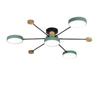 HYHDDM Moderna plafoniera semi-incassata - Lampada LED in stile nordico industriale for camera da letto, sala da pranzo, soggiorno, cucina(Green,4 lights)