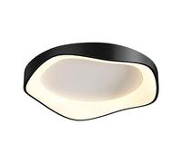 HYHDDM Wabi-Sabi LED Ceiling Light - 3-Color Dimming Flush Mount - Minimalist Metal + Acrylic Lamp for Hallway, Entry, Hotel(Black,52cm/20.4in)