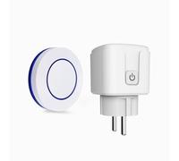 HYHIOTS Presa di controllo senza fili, presa connessa esterna RF433 MHz trasmettitore radio + ricevitore controllo wireless 100 m, 3500 W max interruttore senza fili (1 interruttore 1 ricevitore)