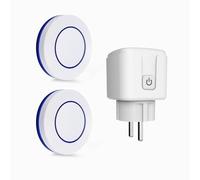 HYHIOTS Presa di controllo senza fili, presa connessa esterna RF433 MHz trasmettitore radio + ricevitore controllo wireless 100 m, 3500 W max interruttore senza fili (2 interruttore 1 ricevitore)