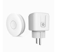 HYHIOTS Smart presa con telecomando, kit senza batterie, 433 MHz, trasmettitore radio autocorrente, 100 m, 3500 W, interruttore radio per lampada/ventilatore/riscaldatore (1 pulsante 1 socket)