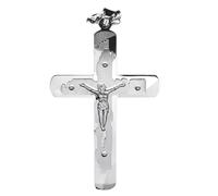 HYHJYMG 925 Collana di crocifisso in Argento Sterling, Collana di Religione con Gesù su di essa - Ciondolo crocifisso Hip Hop per Uomini, Collana di Gesù Cross per i Regali del Ringraziamento di