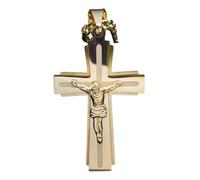HYHJYMG 925 Collana di crocifisso in Argento Sterling, Collana di Religione con Gesù su di essa - Ciondolo crocifisso Hip Hop per Uomini, Collana di Gesù Cross per i Regali del Ringraziamento di