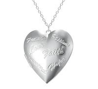 HYHJYMG 925 Collana di medaglioni a Cuore in Argento Sterling per Donne, Collana a Pendente a Forma di Medaglione a Forma di Cuore Vintage per Coppie, Collana di armadietto, Collana di medaglioni
