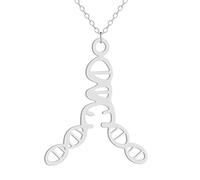 HYHJYMG 925 Collana di serotonina in Argento Sterling per Donne e Uomini, collane molecole della dopamina Formula Chimica Collana di Dna Struttura Serotonin Struttura PENDANTE CHULKER BIOLOGIA