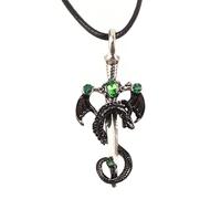 HYHJYMG 925 Collana di Spada di Drago in Argento Sterling per Uomini, Ciondolo di Spada Vintage Katana Collana - Collana da pugnale Hip Hop per Donne, Maestro Collana di Spada per Halloween