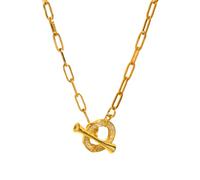 HYHJYMG Accessori per Gioielli per Ragazze Delicate Scintillio Scintillio cz cgple da Donna Femminile, Amare Il Cuore a Catena Spessa Collegamento Collana-Classico incantatura a levetta, OT a levetta