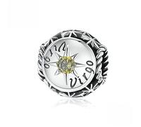 HYHJYMG Accessori Perline in Argento Sterling 925 per collane Ciondola Perline Bracciale da Donna Fai-da-Te Collana con Perline Pendenti per Bracciale Dodici costellazioni Stelle zirconi, Vergine