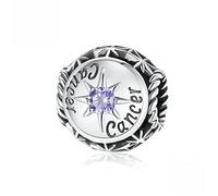 HYHJYMG Accessori Perline in Argento Sterling 925 per collane Ciondola Perline Bracciale da Donna Fai-da-Te Collana Ciondolo Perline per Bracciale Dodici costellazioni Stelle zirconi, Cancro