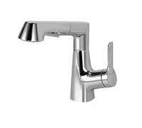 HYHJYMG Bagno CAPEUCETTO Mixer RUSUET Tap TACCHIO RILASCIBILI RICORSO E Mixer a Manico Singolo Freddo per Il lavandino per rubinetti del Bacino, per Il Bagno, Il Bagno, Il Nero