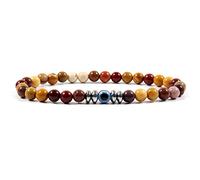 HYHJYMG Bracciale gembo Gioiello Fascino, Perle di Pietra del tuorlo di Uovo Naturale Bracciale in Rilievo, Braccialetti a Sospensione Blu Evil Evil