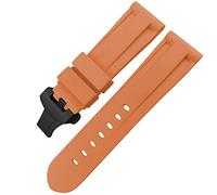 HYHJYMG - Cinturino in gomma con chiusura a farfalla da 24 mm e 26 mm, per Panerai LUMINOR sommergibile cinturino sportivo in silicone colorato, 24mm