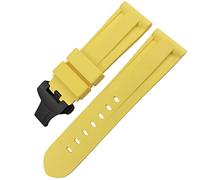 HYHJYMG - Cinturino in gomma con chiusura a farfalla da 24 mm e 26 mm, per Panerai LUMINOR sommergibile cinturino sportivo in silicone colorato, 24mm
