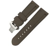 HYHJYMG - Cinturino in gomma con chiusura a farfalla da 24 mm e 26 mm, per Panerai LUMINOR sommergibile cinturino sportivo in silicone colorato, 24mm