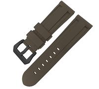 HYHJYMG - Cinturino in gomma con chiusura a farfalla da 24 mm e 26 mm, per Panerai LUMINOR sommergibile cinturino sportivo in silicone colorato, 24mm
