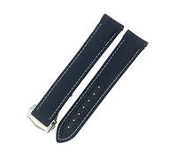 HYHJYMG Cinturino per orologio sportivo in nylon rivestito con estremità curva, 19 mm, 20 mm, 21 mm, adatto per Omega AT150 GMT GoodPlanet blu, 19mm