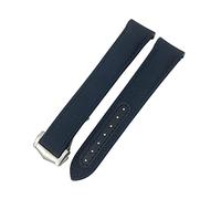 HYHJYMG Cinturino per orologio sportivo in nylon rivestito con estremità curva, 19 mm, 20 mm, 21 mm, adatto per Omega AT150 GMT GoodPlanet blu, 21mm