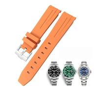 HYHJYMG Cinturino per orologio Submariner Daytona, impermeabile, con estremità curva, in silicone, 20 mm, 21 mm, 22 mm, 21mm