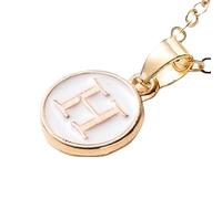 HYHJYMG Collana alfabetica Piena d'oro 14k per Donna Collana Fascino da Uomo 26 iniziali Alfabeto Abcdefghij Lettere collane di Girocollo a Pendente