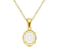 HYHJYMG Collana alfabetica riempita in Oro 14K per Donne e Uomini, Lettera Olio di gocciola