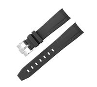 HYHJYMG Curved No Gap in Gomma Cinghia per Omega Speedmaster Watch Bande di Sostituzione Men Donne 20mm Watchbands Silver Gold Rose Black Fibbia