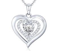 HYHJYMG Gioielli in Pietra Natale per Donne, Argento Sterling per Donne, Amore per Sempre d'Argento con Pietre per Le nasci