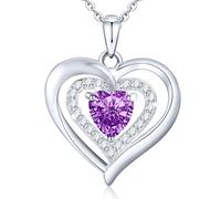 HYHJYMG Gioielli in Pietra Natale per Donne, Argento Sterling per Donne, Amore per Sempre d'Argento con Pietre per Le nasci