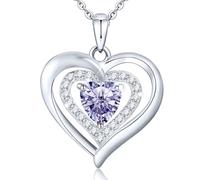 HYHJYMG Gioielli in Pietra Natale per Donne, Argento Sterling per Donne, Amore per Sempre d'Argento con Pietre per Le nasci