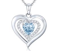 HYHJYMG Gioielli in Pietra Natale per Donne, Argento Sterling per Donne, Amore per Sempre d'Argento con Pietre per Le nasci