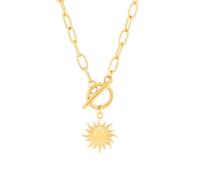 HYHJYMG GIRLE GEIIGLIE Accessorio Geometria Sun Totem Collane a levetta da Donna Amare CHEORE Spessa Catena del deragliatore - Fascile a levetta Classica, OT Fibbia a levetta Chiusura per Il