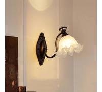 HYHJYMG Lampada a LED Oro Spazzolato sconde Nere Latte in Vetro Fiore di Fiore Floreale Lampada a Monte Marrone montata Marrone per Il Letto del Letto per Il Soggiorno Camera da Letto