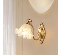 HYHJYMG Lampada a LED Oro Spazzolato sconde Nere Latte in Vetro Fiore di Fiore Floreale Lampada a Monte Marrone montata Marrone per Il Letto del Letto per Il Soggiorno Camera da Letto