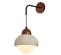 HYHJYMG Lampada Giapponese Wabi-sabi lampade da Parete in Pietra Naturale in Legno Massiccio E26/E27 Prononi murali di Base Filo sospeso Regolabile Hote Studio Luce murale per Il corridoio della