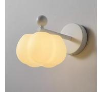 HYHJYMG Lampada Mid Century Durevole Durevole Decorazione per la casa Bianca Sconce Moderno a Forma di Zucca Luce con tonalità acrilica Nordic hardcic sconces Lampada da Parete Gare g9 per Soggiorno